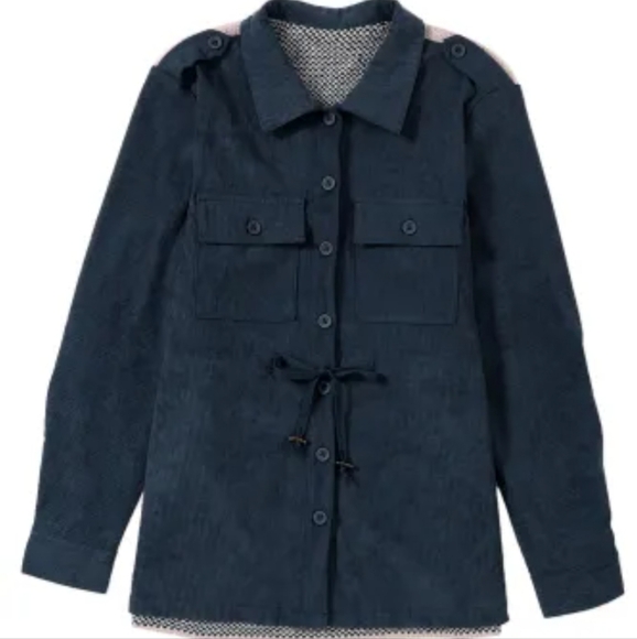 New Blue corduroy Aztec back jacket - Picture 10 of 17